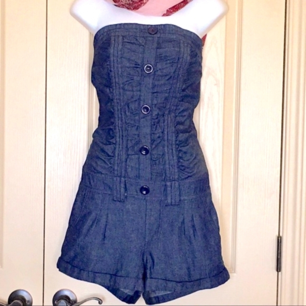 Na Na Denim Romper Halter